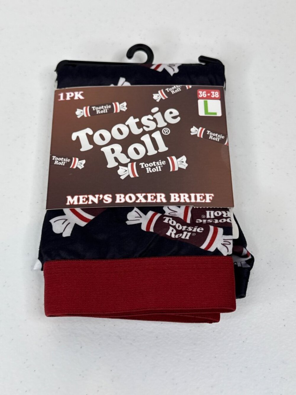 Tootsie Roll Boxer Briefs Men's Size L Graphic Candy Novelty Underwear NWT